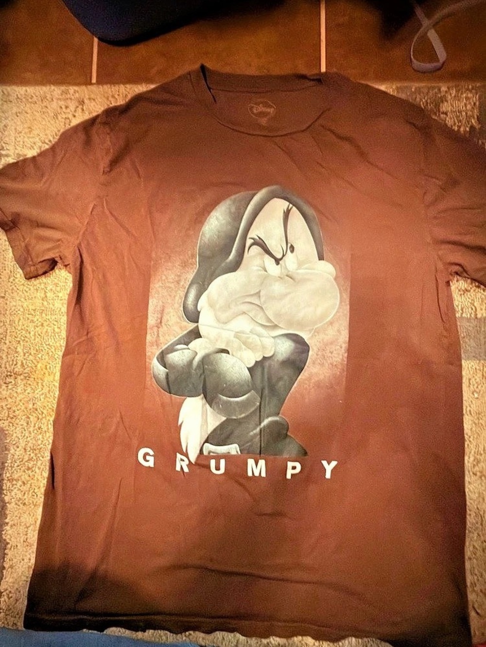 Disney Grumpy Seven Dwarfs Graphic T-Shirt Brown